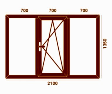 Трехстворчатое окно VEKA Softline